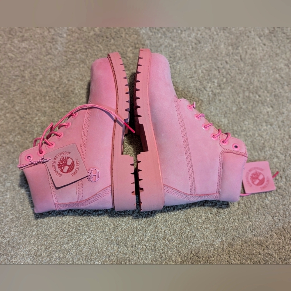 Timberland premium 6 inch water proof boots light pink